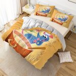 Parure de lit 3 pieces avec housse de couette et 2 taies d'oreiller motif ratatouille pour la f�te des ...