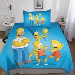Parure de lit 3 pieces avec housse de couette et couvre - lit 3d les simpson pour gar�ons et filles, ...