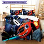 Parure de lit 3 pieces, housse de couette imprimee monster machine, fermeture de housse de couette imprimee, ... Parure de lit 3 pieces, housse de couette imprimee monster machine, fermeture de housse de couette imprimee, ...