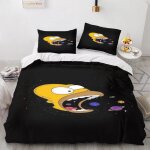 Parure de lit 3 pieces avec housse de couette et taie d'oreiller motif les simpsons 100 % polyester