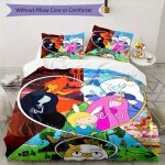 Parure de lit 3 pieces a imprime dessin anime sur le theme de l'aventure - comprend 1 housse de couette ...