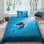 Parure de lit 3 pieces imprim�e en 3d la petite sir�ne, motif dessin anime, princesse, housse de couette, ...