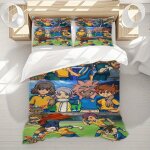 Parure de lit 3 pieces inazuma eleven go - parure de lit trois pieces, housse de couette douce et deux ...