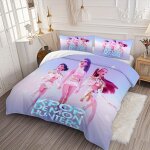 Parure de lit 3 pieces kpop demon hunters - housse de couette douce et confortable, ideal pour la chambre ...