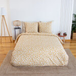 Parure de lit 3 pi�ces l�opard coton housse + taies