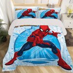Parure de lit 3 pieces marvel spider - man, housse de couette super douce, confortable et respirante, ...