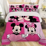 Parure de lit 3 pieces mickey mouse clubhouse mickey minnie comprenant 1 housse de couette et 2 taies ...