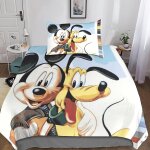 Parure de lit 3 pieces mickey mouse et donald duck, housse de couette et taie d'oreiller imprim�es en ...