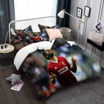 Parure de lit 3 pieces en microfibre motif bottes dor�es de mohamed salah, housse de couette et taie ...