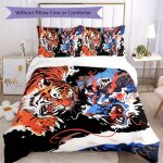 Parure de lit 3 pieces motif tigre et dragon, housse de couette et 2 taies d'oreiller, douce et confortable, ...