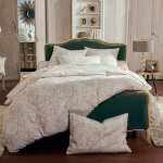 Parure de lit 3 pi�ces percale de coton ornemental classique housse + taies