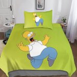 Parure de lit 3 pieces les simpsons pour gar�ons et filles, housse de couette 3d avec taie d'oreiller, ...