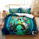 Parure de lit 3d ben 10, housse de couette, motif dessin anime, cadeau d'anniversaire