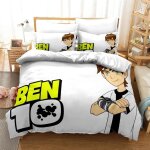 Parure de lit 3d ben 10, housse de couette, motif dessin anime, cadeau d'anniversaire