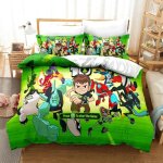 Parure de lit 3d ben 10, housse de couette, motif dessin anime, cadeau d'anniversaire