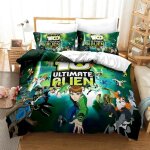 Parure de lit 3d ben 10, housse de couette, motif dessin anime, cadeau d'anniversaire