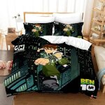 Parure de lit 3d ben 10, housse de couette, motif dessin anime, cadeau d'anniversaire