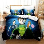 Parure de lit 3d ben 10, housse de couette, motif dessin anime, cadeau d'anniversaire