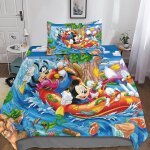 Parure de lit 3d mickey mouse et donald duck pour enfants, housse de couette pour gar�ons et filles, ...