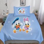 Parure de lit 3d mickey mouse et donald duck pour enfants, housse de couette en microfibre douce, 3 pieces, ...