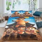 Parure de lit 3d motif chat bott�, housse de couette et taie d'oreiller, motif chat, id�al pour les jeunes ...