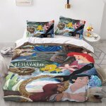 Parure de lit 3d motif princesse la petite sir�ne, housse de couette et 2 taies d'oreiller, pour lit ...
