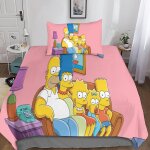 Parure de lit 3d les simpson pour enfants, gar�ons et filles, housse de couette en microfibre douce, ...