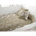 Parure de lit 5 pi�ces en percale xiuxiu sable