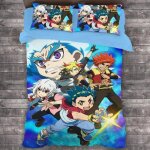 Parure de lit anime beyblade burst, housse de couette pour chambre a coucher, housse de couette simple, ...