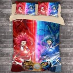 Parure de lit anime beyblade burst, housse de couette pour chambre a coucher, housse de couette simple, ...