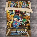 Parure de lit anime beyblade burst, housse de couette pour chambre a coucher, housse de couette simple, ...