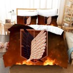 Parure de lit anime new attack on titan pour garçons, housse de couette imprimée en 3d avec taies d'oreiller, ... Parure de lit anime new attack on titan pour garçons, housse de couette imprimée en 3d avec taies d'oreiller, ...