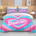 Parure de lit barbie rose, housse de couette douce pour filles, housse de couette moderne, motif dessin ...