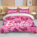 Parure de lit barbie rose, housse de couette douce pour filles, housse de couette moderne, motif dessin ...