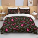 Parure de lit barbie rose, housse de couette douce pour filles, housse de couette moderne, motif dessin ...