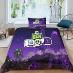 Parure de lit ben 10 hero, housse de couette, dessin anime, pour lit simple, 2 pieces, 1 housse de couette ...