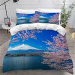 Parure de lit cerisier pi��ces xcm d hd impression mont fuji housse de couette personnes en microfibre ...