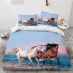 Parure lit cheval animal housse de couette cm x cm impression d polyester coton housse de couette personnes ...
