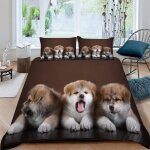 Parure de lit chien pour adolescents animal microfibre impression d housse de couette et taie d'oreiller ...