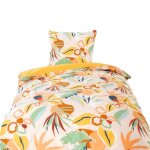 Parure de lit en coton adouci jaune 140 x 200 cm