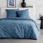 Parure de lit coton imprim� today sunshine 260 x 240 cm bleu avec 2 taies