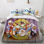 Parure de lit daisy bleue avec housse de couette donald duck mickey minnie, cadeaux pour enfants, taille ...