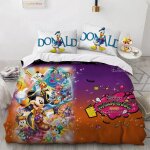 Parure de lit daisy bleue avec housse de couette donald duck mickey minnie, cadeaux pour enfants, taille ...