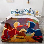Parure de lit daisy bleue avec housse de couette donald duck mickey minnie, cadeaux pour enfants, taille ...
