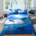 Parure de lit dauphin pour adolescents la vie marine microfibre impression d housse de couette et taie ...