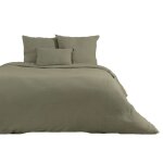 Parure de lit double gaze de coton kaki 240 x 260 cm