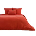 Parure de lit double gaze de coton ocre 240 x 260 cm