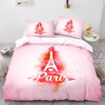 Parure de lit doux confortable house de couette microfibre housse de couette x paris tour eiffel x cm ...