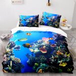 Parure lit doux confortable housses de couette microfibre housse de couette enfant x ocean mer x cm + ...