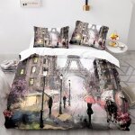 Parure de lit pas cher doux confortable housses de couettes microfibre housse de couette x paris tour ...